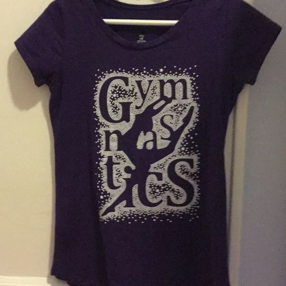 Girls Dark Purple Gymnastics Tee